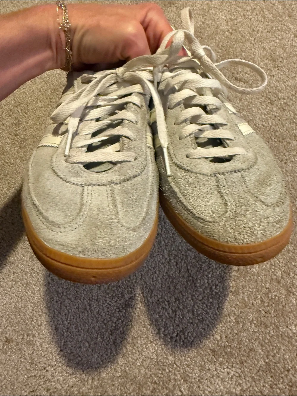 adidas Spezial Suede Sneaker in Light Grey and Gum Size 7